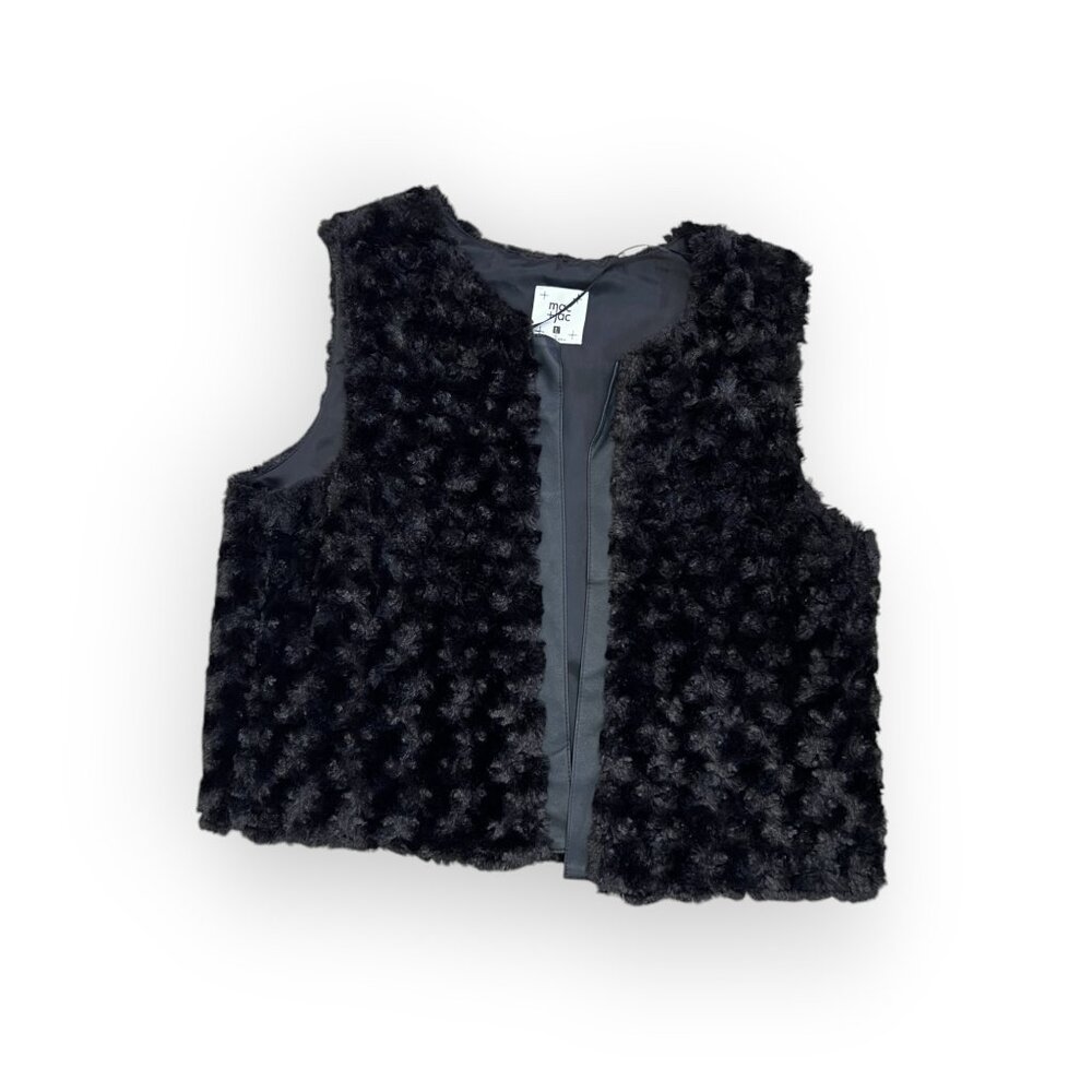 mac + jac Black Faux Fur Vest – Size L